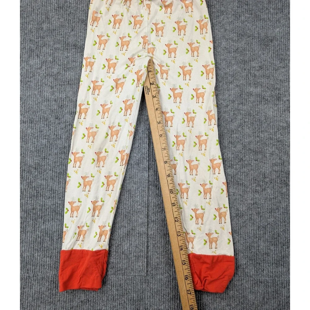 Lu Ella Bamboo Pajama Set Kid 5T Reindeer 220gsm Comfort Novelty Holiday Natural